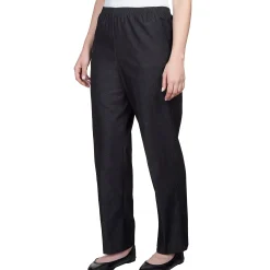 Alfred Dunner Petite Denim Comfort Waistband Mid Rise Regular Fit Straight Leg Pant Average Length, Petite