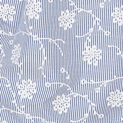 Alfred Dunner Puff Print Pinstripe Embroidered Button Down Top, Petite