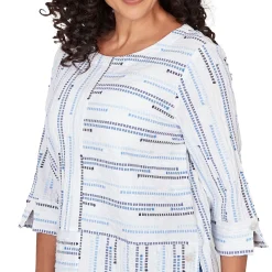 Alfred Dunner Spliced Jacquard Stripe Top, Petite