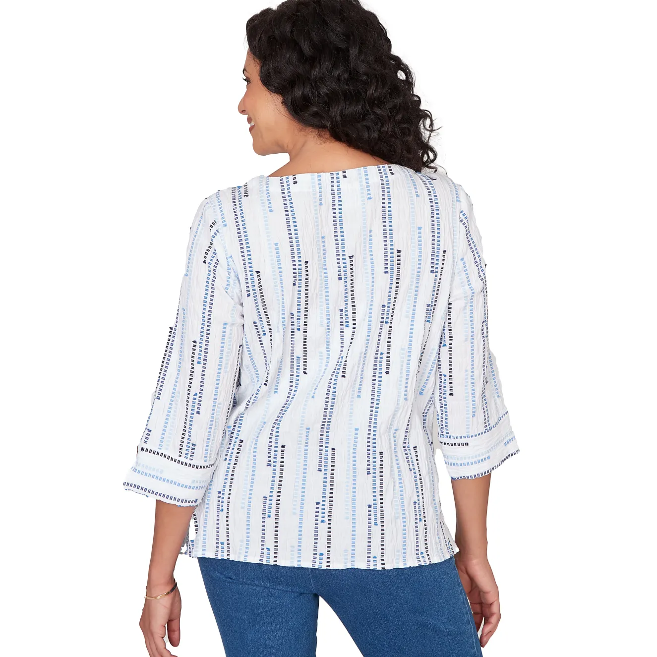 Alfred Dunner Spliced Jacquard Stripe Top, Petite