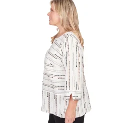 Alfred Dunner Spliced Jacquard Stripe Top, Plus