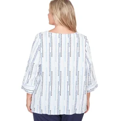 Alfred Dunner Spliced Jacquard Stripe Top, Plus