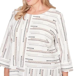 Alfred Dunner Spliced Jacquard Stripe Top, Plus