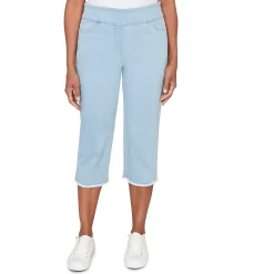 Alfred Dunner Super Stretch Denim Fringe Capri Pant