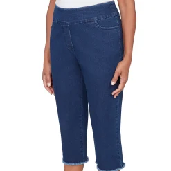 Alfred Dunner Super Stretch Denim Fringe Capri Pant