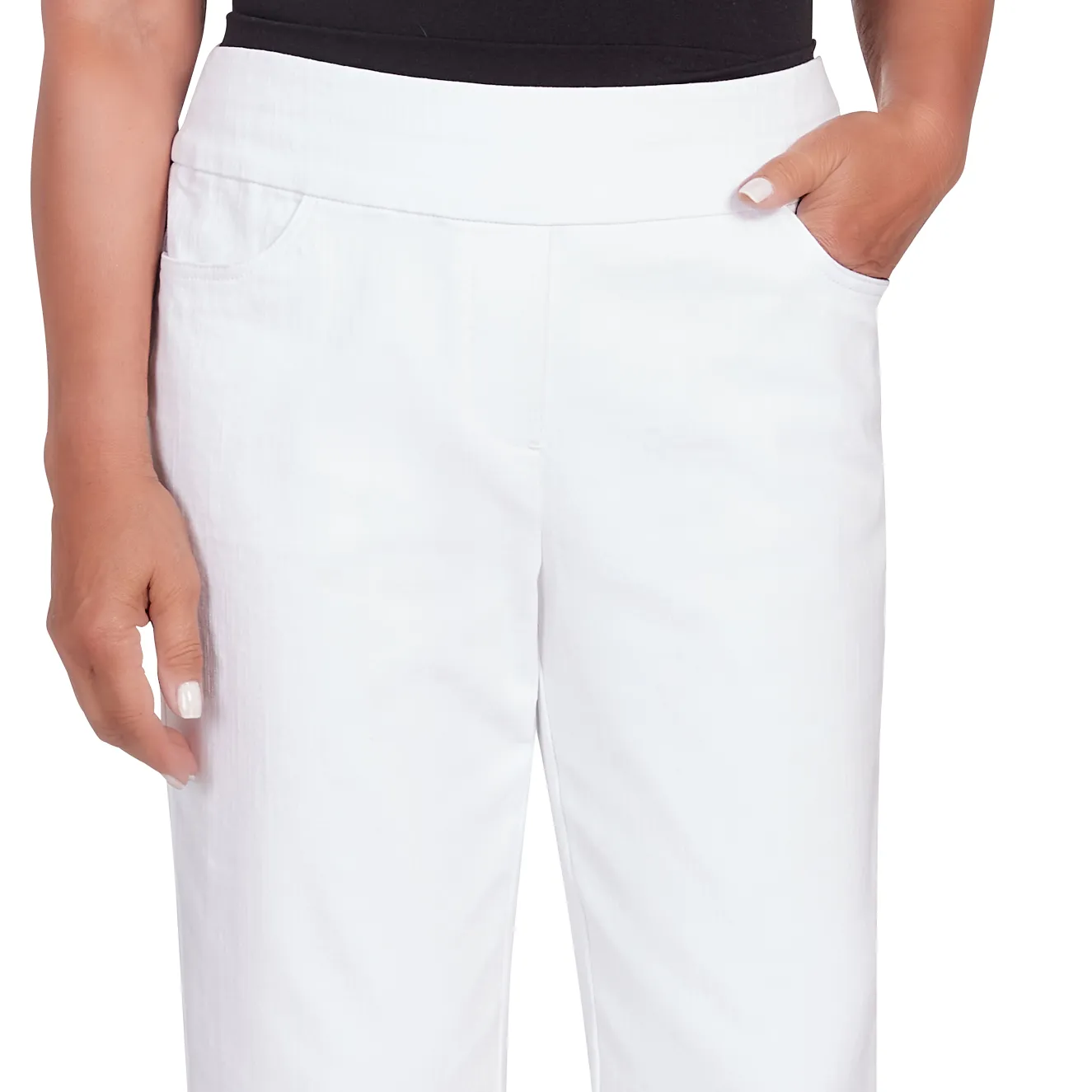 Alfred Dunner Super Stretch Denim Fringe Capri Pant