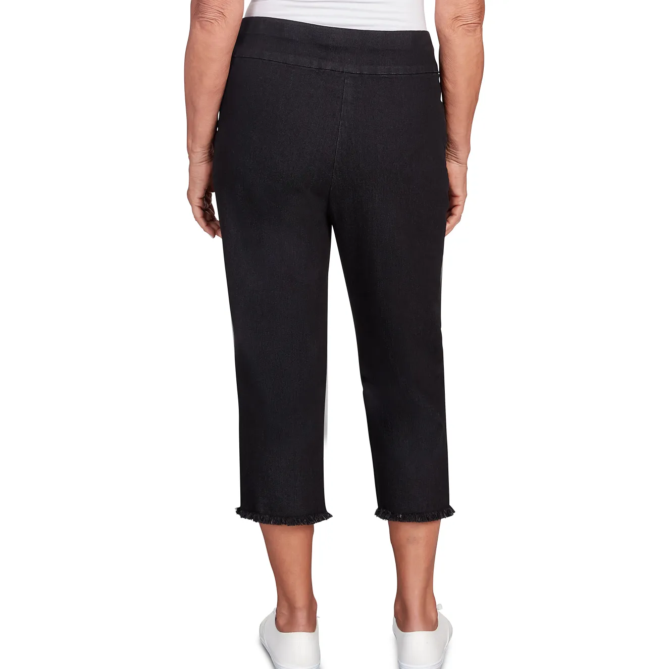 Alfred Dunner Super Stretch Denim Fringe Capri Pant