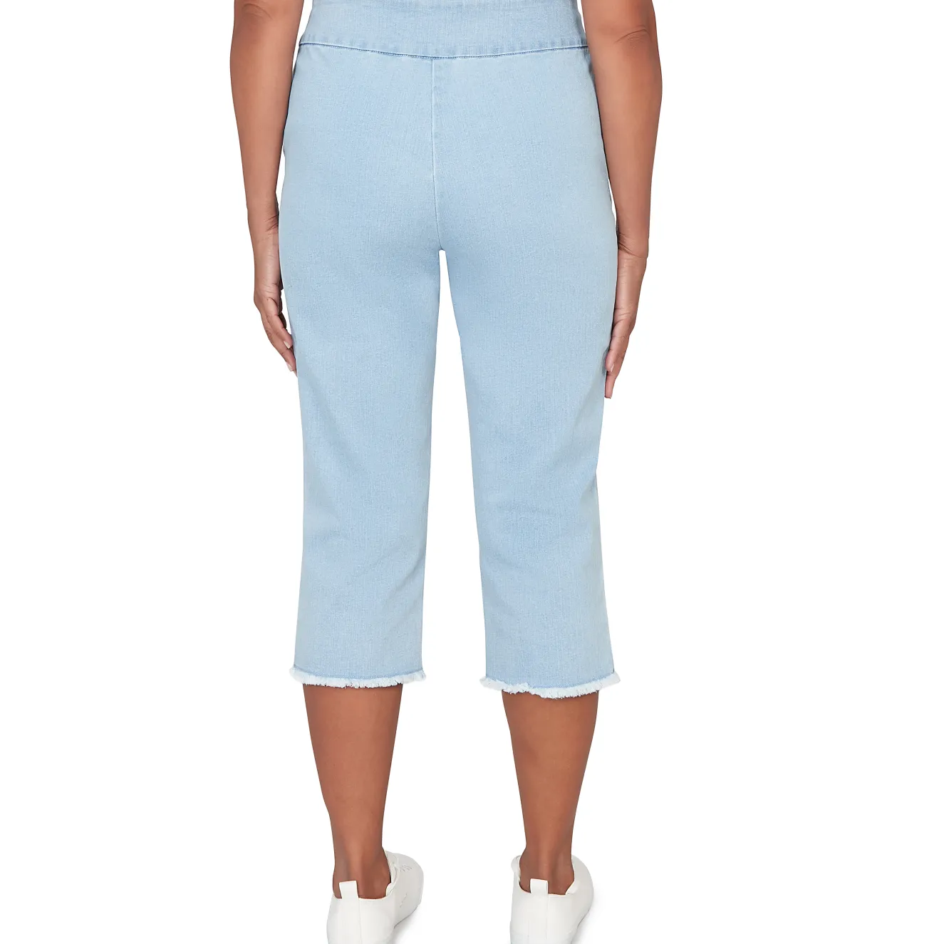 Alfred Dunner Super Stretch Denim Fringe Capri Pant