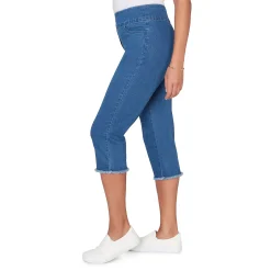 Alfred Dunner Super Stretch Denim Fringe Capri Pant