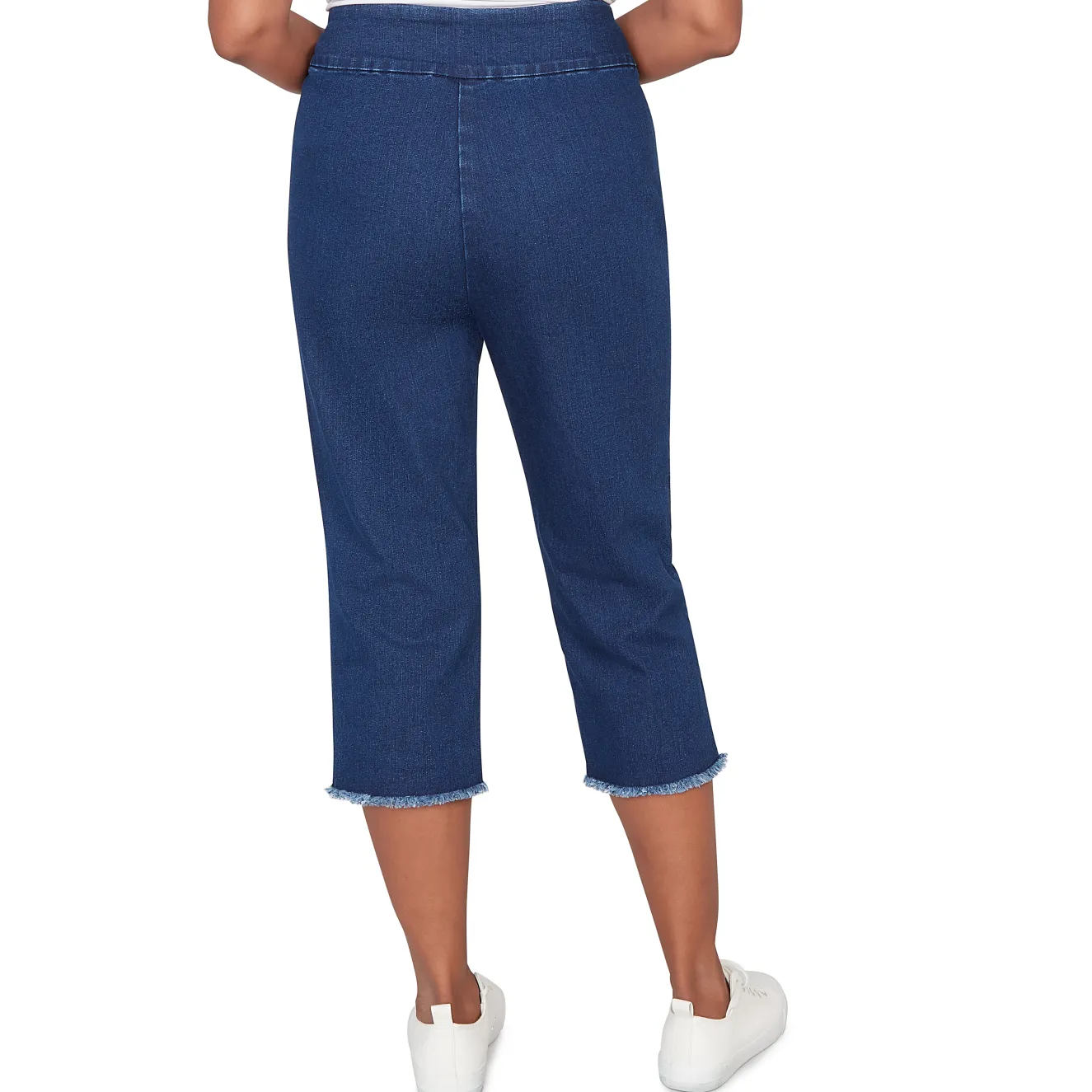 Alfred Dunner Super Stretch Denim Fringe Capri Pant