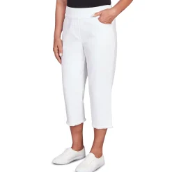 Alfred Dunner Super Stretch Denim Fringe Capri Pant - Plus