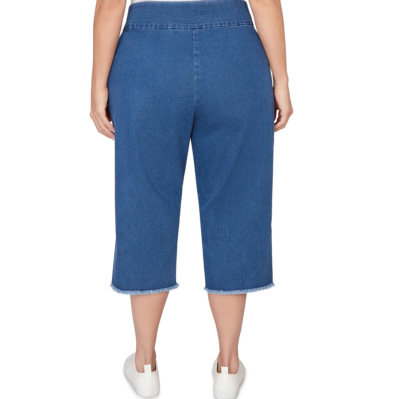 Alfred Dunner Super Stretch Denim Fringe Capri Pant - Plus