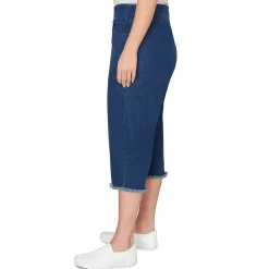 Alfred Dunner Super Stretch Denim Fringe Capri Pant - Plus
