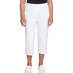 Alfred Dunner Super Stretch Denim Fringe Capri Pant - Plus