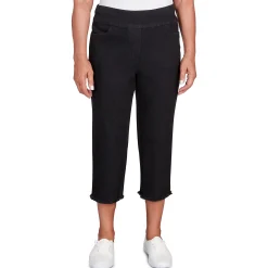 Alfred Dunner Super Stretch Denim Fringe Capri Pant- Petite