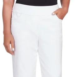 Alfred Dunner Super Stretch Denim Fringe Capri Pant- Petite