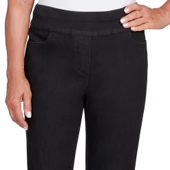 Alfred Dunner Super Stretch Denim Fringe Capri Pant- Petite