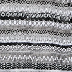Alfred Dunner Textured Stripe Knit Top with Necklace - Grey