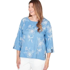 Alfred Dunner Tossed Floral Embroidered Top, Petite
