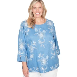 Alfred Dunner Tossed Floral Embroidered Top, Plus