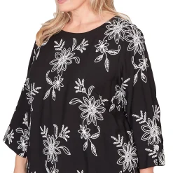 Alfred Dunner Tossed Floral Embroidered Top, Plus