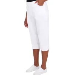 Alfred Dunner Women's Allure Stretch Clamdigger Pant- Petite