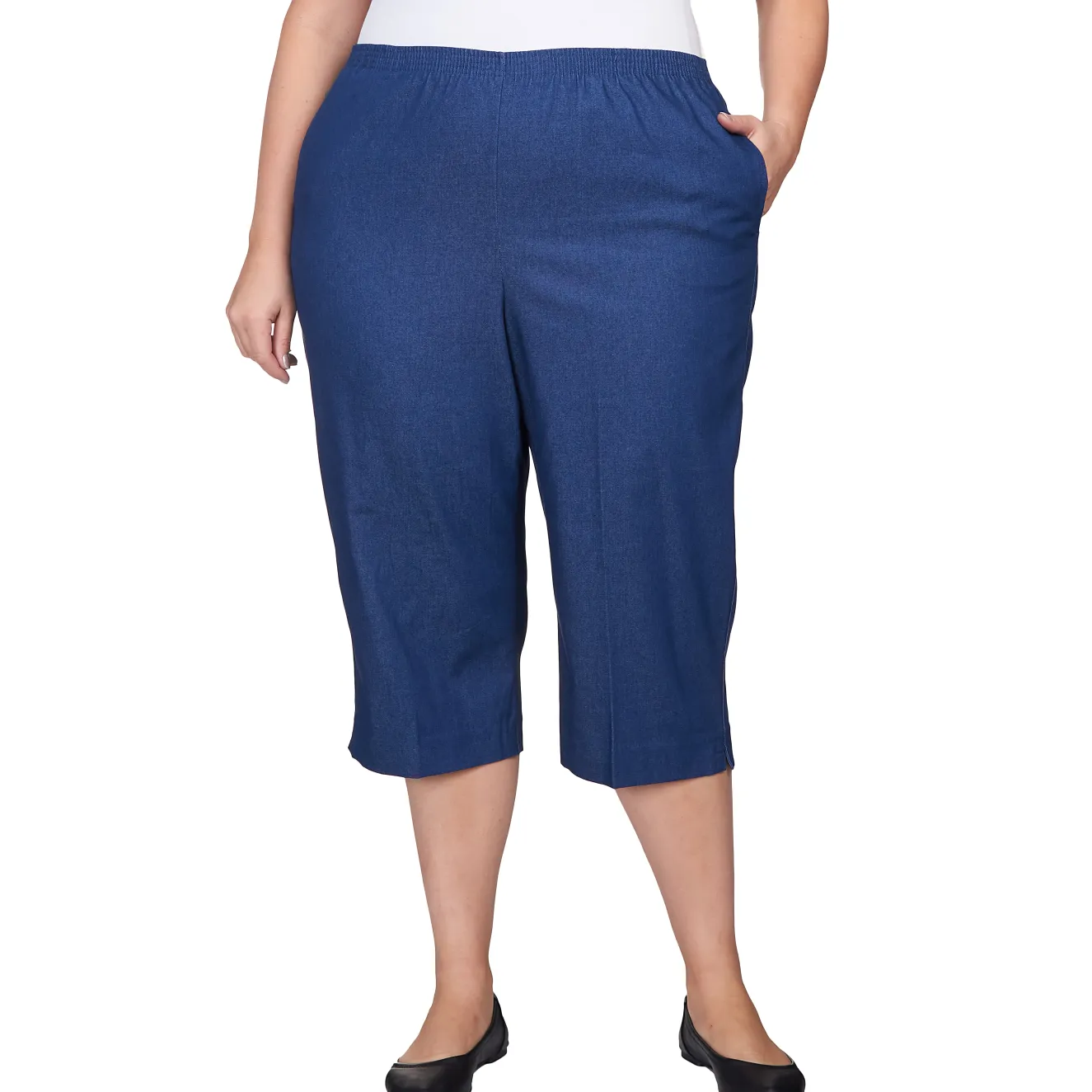 Alfred Dunner Women's Relaxed Fit Denim Capri - Plus