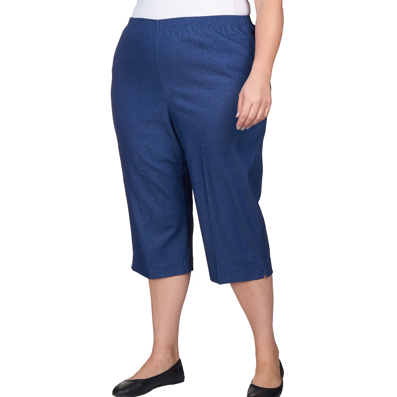Alfred Dunner Women's Relaxed Fit Denim Capri - Plus