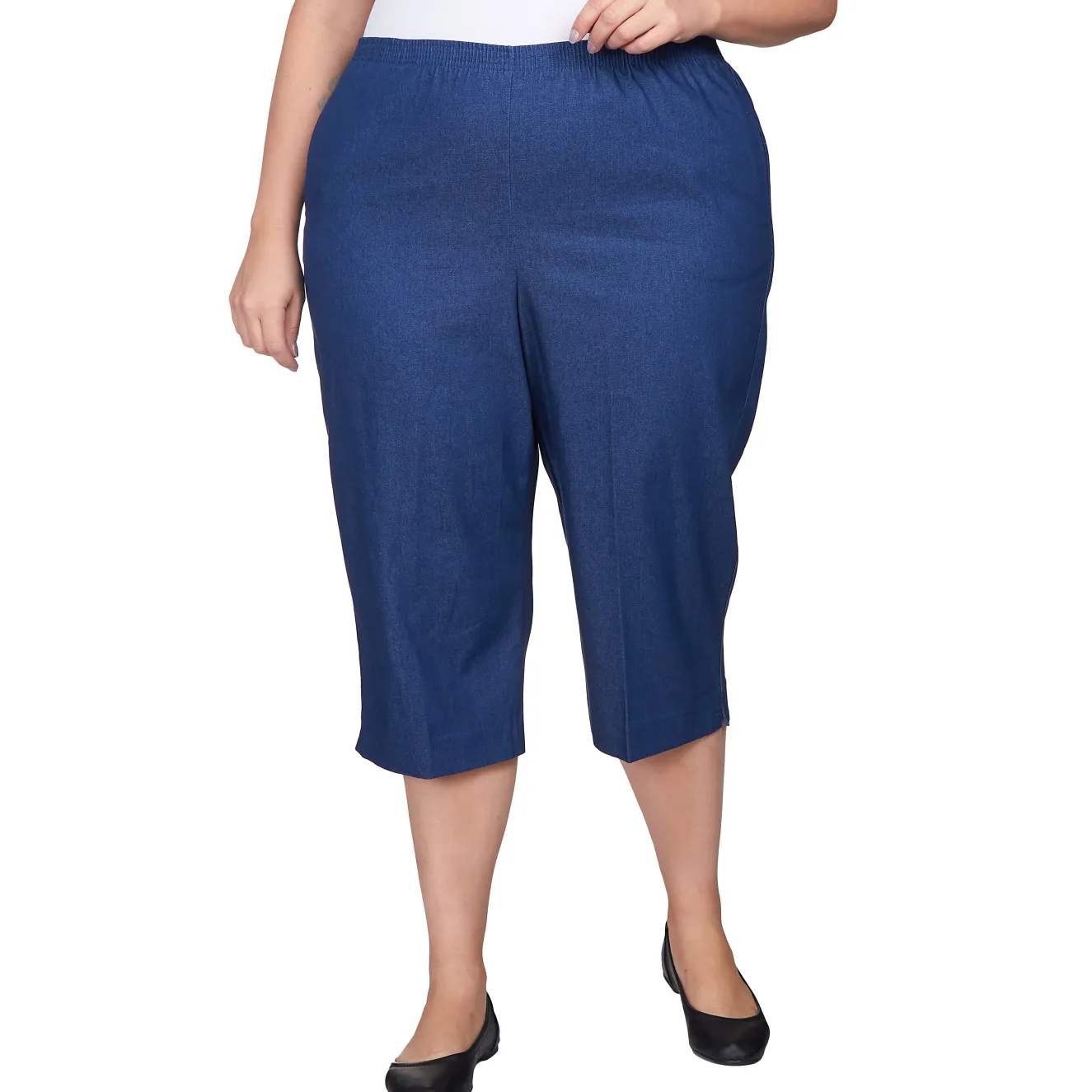 Alfred Dunner Women's Relaxed Fit Denim Capri - Plus