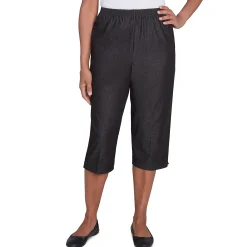 Alfred Dunner Women's Relaxed Fit Denim Capri- Petite