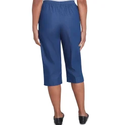 Alfred Dunner Women's Relaxed Fit Denim Capri- Petite