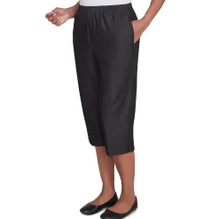 Alfred Dunner Women's Relaxed Fit Denim Capri- Petite