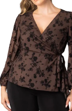 Alissa Long Sleeve Wrap Top - Plus