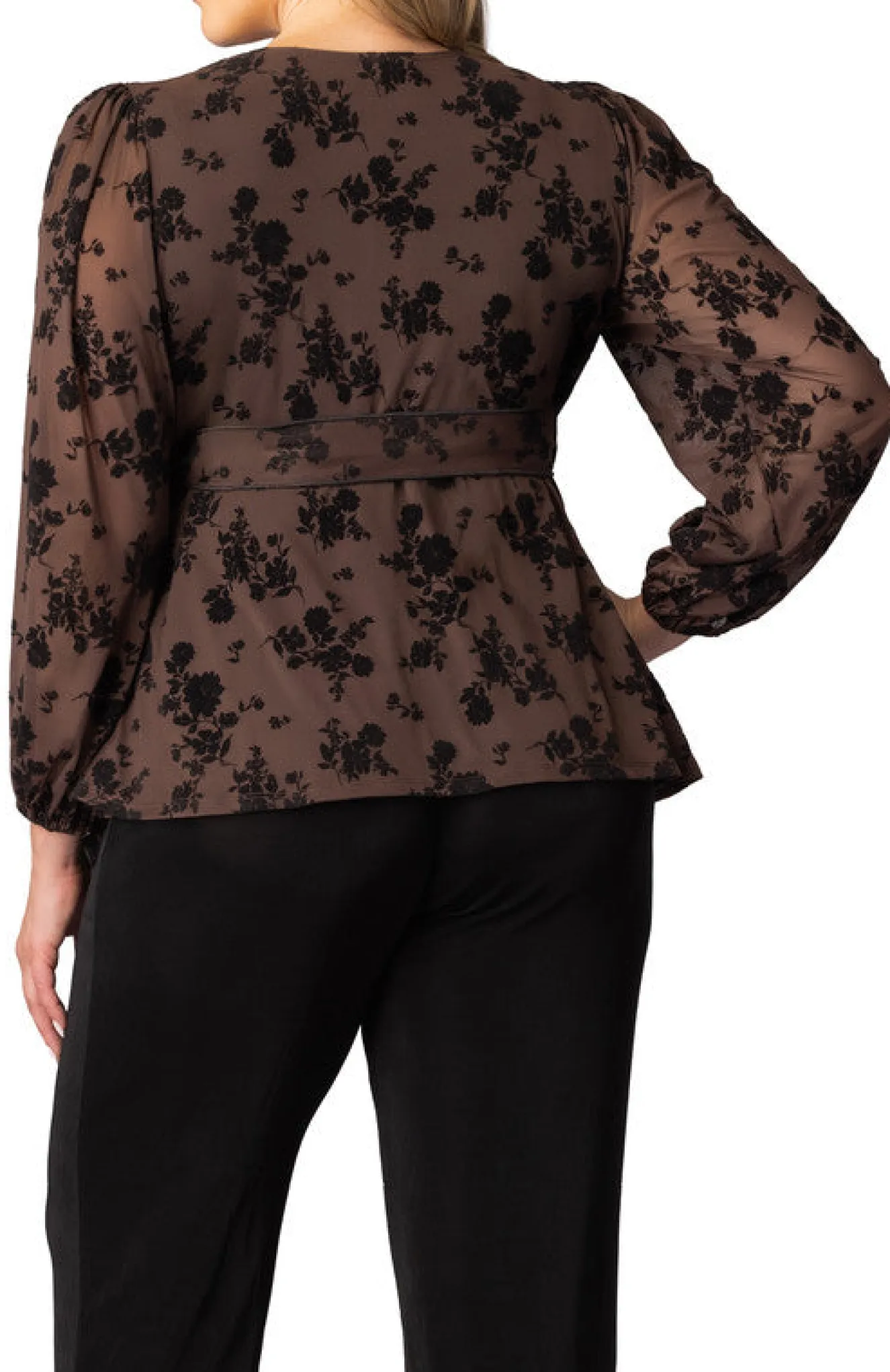 Alissa Long Sleeve Wrap Top - Plus