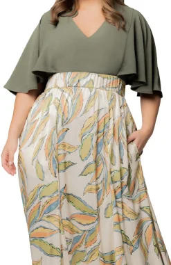 Artful Leaves Avisa A-Line Evening Gown - Plus