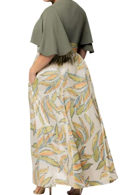 Artful Leaves Avisa A-Line Evening Gown - Plus