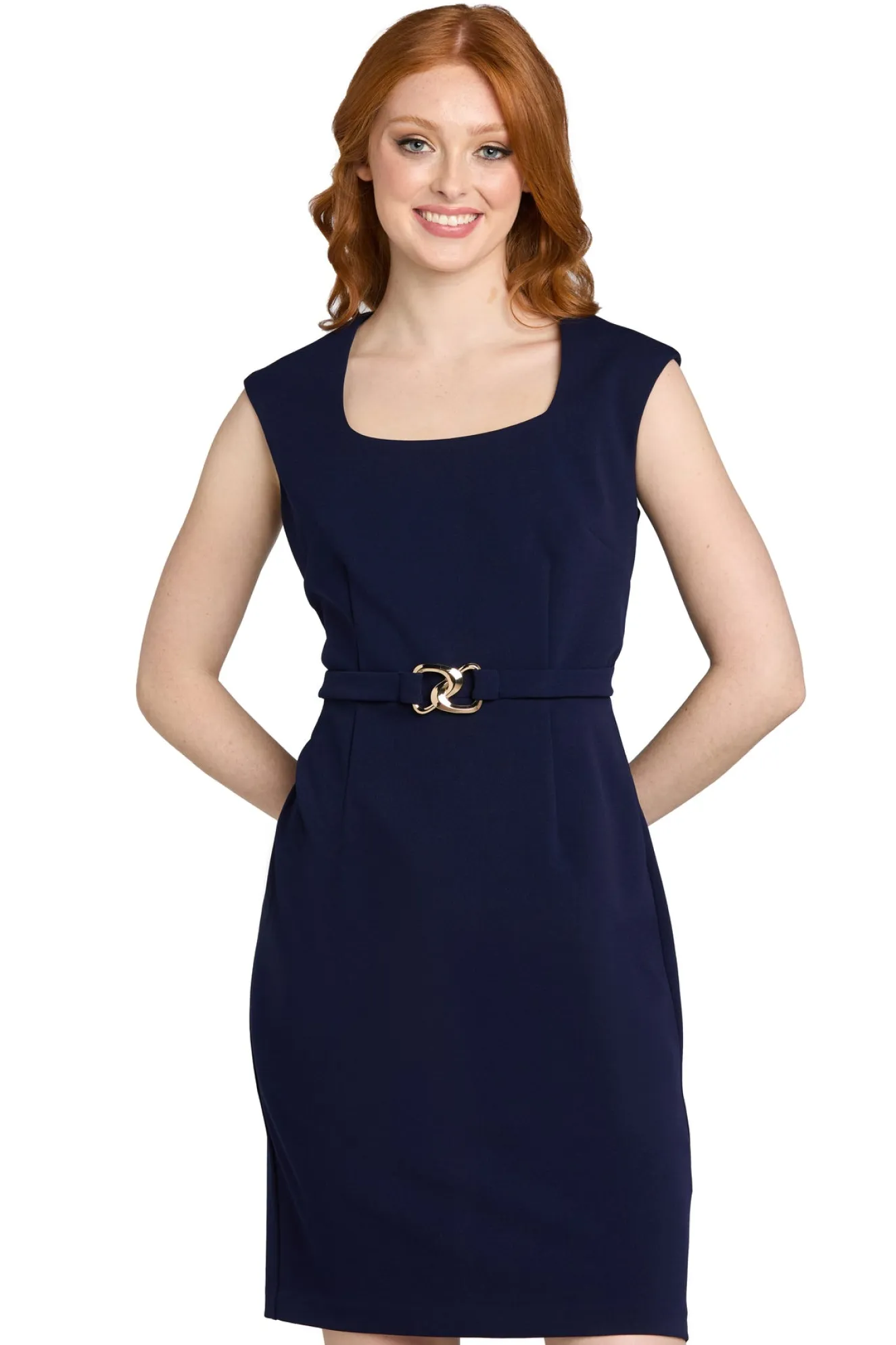 Belted Sheath Dress - Petite