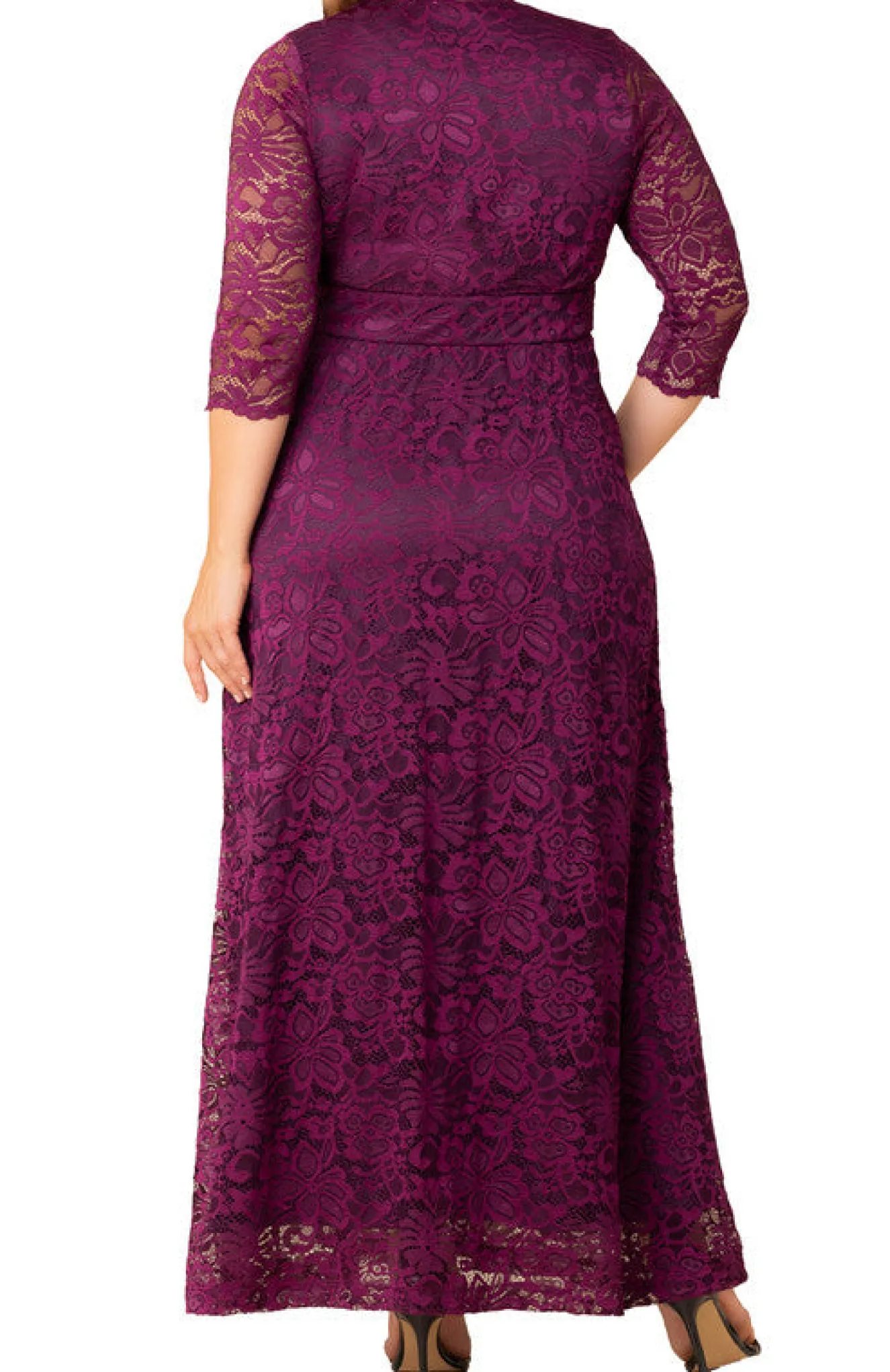 Berry Bliss Maria Lace Evening Gown - Plus