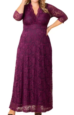Berry Bliss Maria Lace Evening Gown - Plus