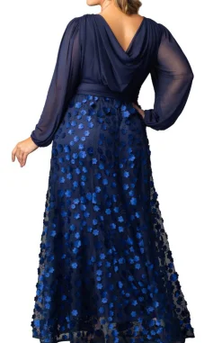 Blossoming Beauty Mesh Evening Gown - Plus