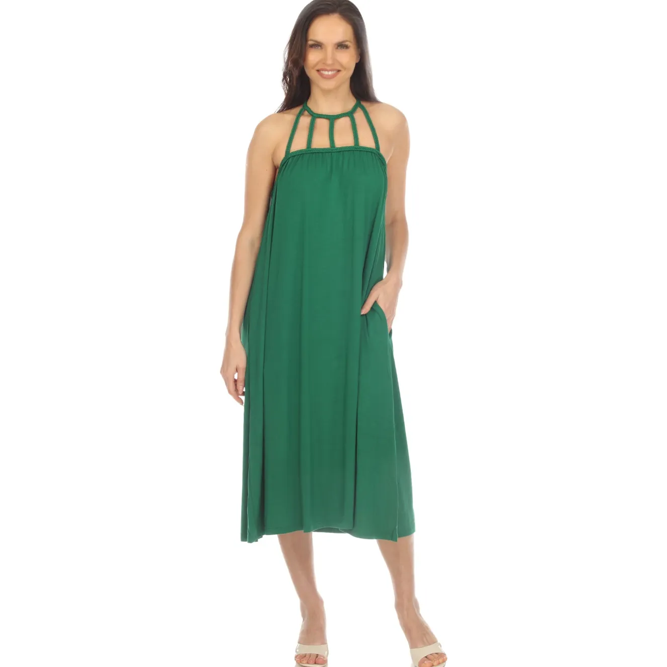 Braided Strap Midi Dress