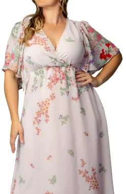Catalina Border Print Gown - Beige - Plus