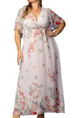 Catalina Border Print Gown - Beige - Plus