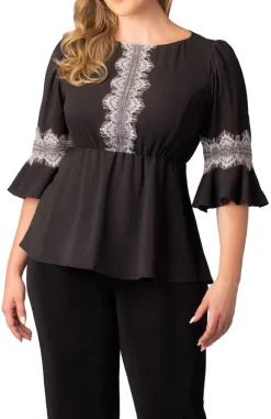 Chateau Lace Trim Top - Plus