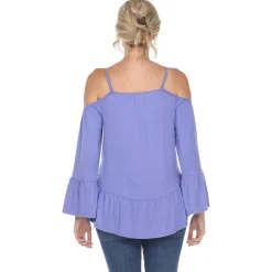 Cold Shoulder Ruffle Sleeve Top