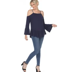 Cold Shoulder Ruffle Sleeve Top