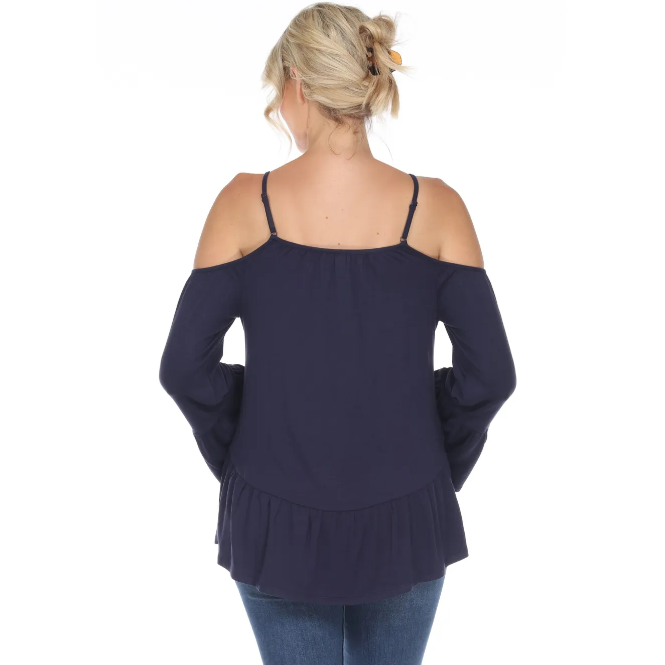 Cold Shoulder Ruffle Sleeve Top