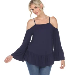 Cold Shoulder Ruffle Sleeve Top