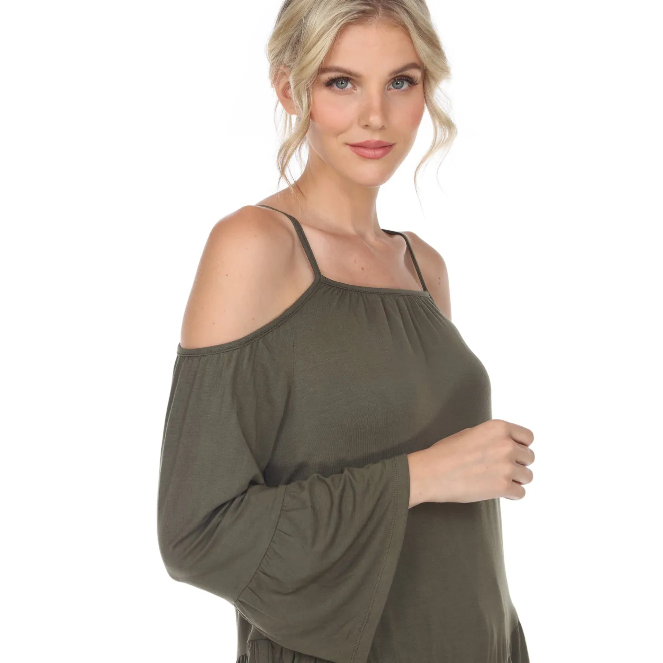Cold Shoulder Ruffle Sleeve Top