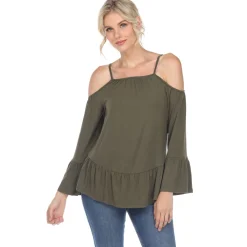 Cold Shoulder Ruffle Sleeve Top